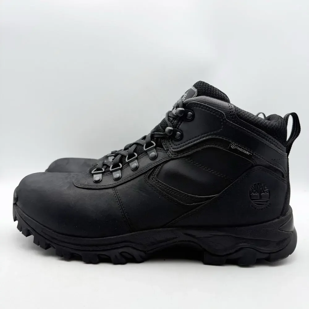 Timberland Mens Mt. Maddsen Mid Hiking Boots US 11 Black Leather Waterproof EUC